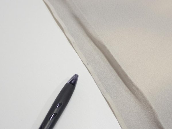 Photo8: 2M02z50  Japanese Kimono Silk  FABRIC Fisherman Gray 37.8x14.2 (8)