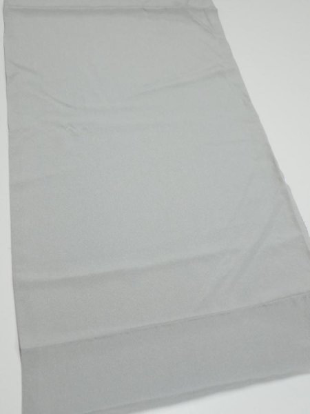 Photo2: 2N01z60  Japanese Kimono Silk  FABRIC Plain Gray 44.9x14.6 (2)