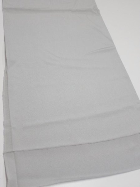 Photo2: 2N02z60  Japanese Kimono Silk  FABRIC Plain Gray 44.1x14.6 (2)