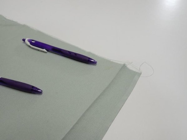 Photo7: 2M03z90  Japanese Kimono Silk  FABRIC Garden Opal Green 64.6x14.2 (7)