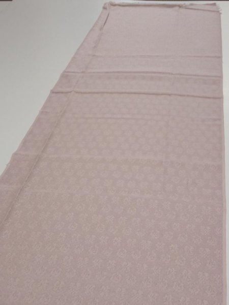 Photo3: 2M03z110  Japanese Kimono Silk  FABRIC Bellflower Ash purple 70.1x14.4 (3)