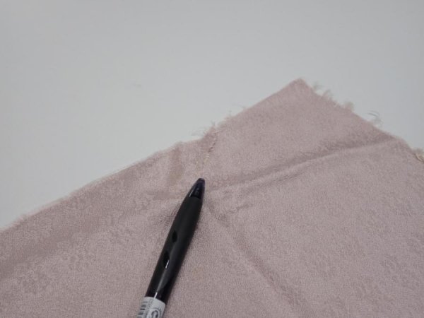 Photo5: 2M03z110  Japanese Kimono Silk  FABRIC Bellflower Ash purple 70.1x14.4 (5)