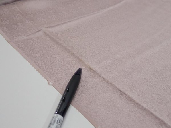 Photo7: 2M03z110  Japanese Kimono Silk  FABRIC Bellflower Ash purple 70.1x14.4 (7)