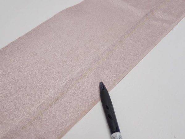 Photo6: 2M07z60  Japanese Kimono Silk  FABRIC Flower Ash purple 76.8x6.7 (6)