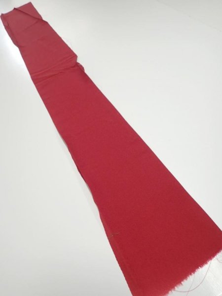 Photo6: 2N06z40  Japanese Kimono Silk  FABRIC Plain Dark red 54.3x7.3 (6)