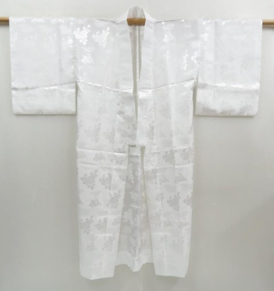 Photo5: 4513T01z350  Japanese Kimono Synthetic JUBAN Peony Off-white (5)