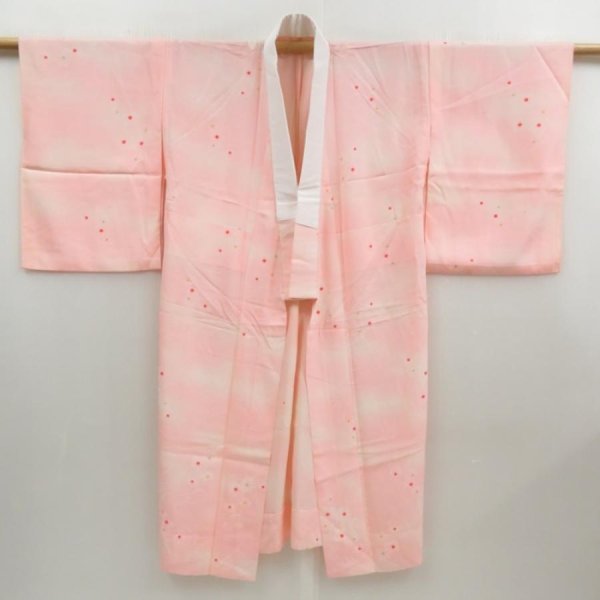 Photo8: 4513T03z430  Japanese Kimono Silk JUBAN Flower Pink (8)