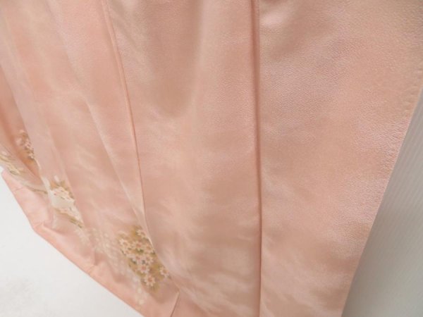 Photo4: 4517T10z990  Japanese Kimono Silk TSUKESAGE Flower Pink (4)