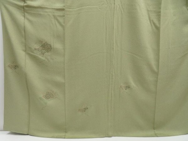 Photo5: 4517T13z950  Japanese Kimono Silk IROTOMESODE  Pistachio green (5)