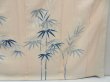 Photo7: 4518T10z770 Vintage Japanese Kimono Silk TSUKESAGE Bamboo grass Off-white (7)