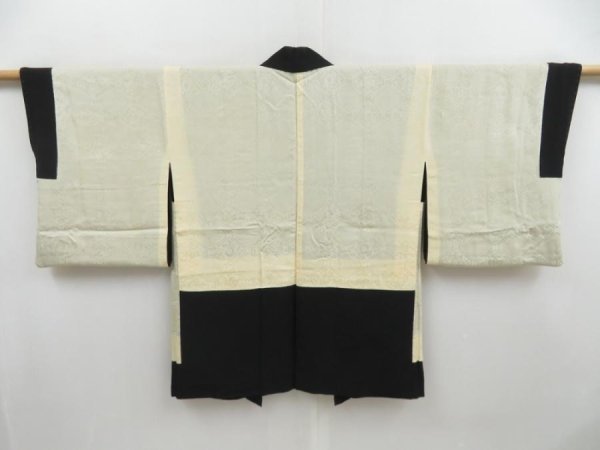 Photo6: 4518T13z610 Vintage Japanese Kimono Silk HAORI Plum branch Black (6)