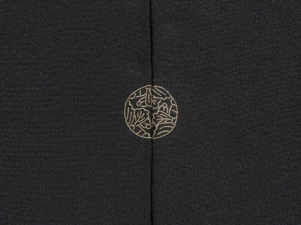 Photo7: 4520T11z660 Vintage Japanese Kimono Silk HAORI Flowers Black (7)