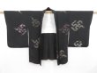 Photo6: 4524T06z630 Vintage Japanese Kimono Silk HAORI Fylfot Black (6)