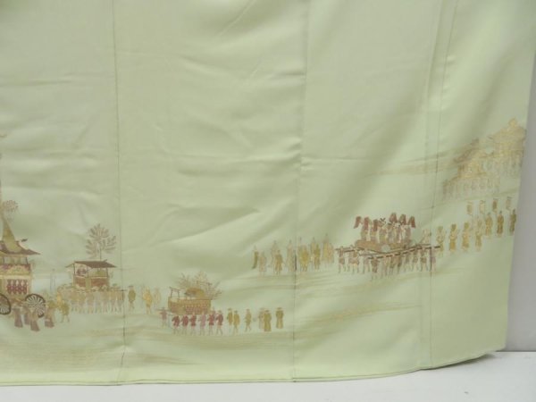 Photo7: 4524T13z1060  Japanese Kimono Silk TSUKESAGE Gion matsuri Juko-ori (7)