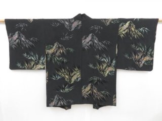 Japanese Vintage Haori Black Kimono 正絹 VINTAGE BLACK HAORI 
