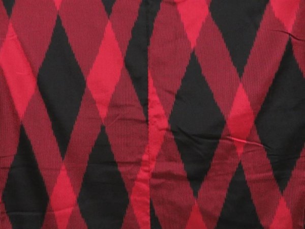 Photo5: 4525T06z700 Vintage Japanese Kimono Silk TSUMUGI  Dark red (5)