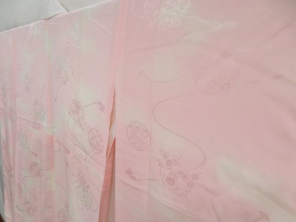Photo2: 4525T10z830  Japanese Kimono Synthetic FURISODE JUBAN Yukiwa Pink (2)