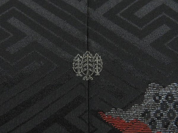 Photo6: 4601T01z460 Vintage Japanese Kimono Silk HAORI Cloud Black (6)