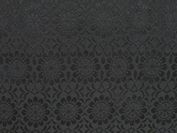 Photo2: 4601T03z510 Vintage Japanese Kimono Silk HAORI Flower Black (2)