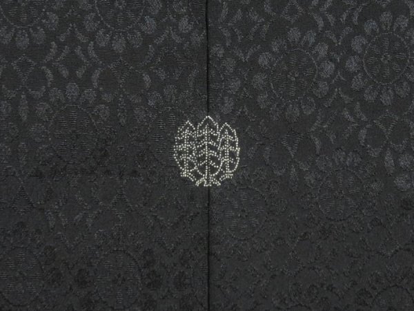 Photo3: 4601T03z510 Vintage Japanese Kimono Silk HAORI Flower Black (3)