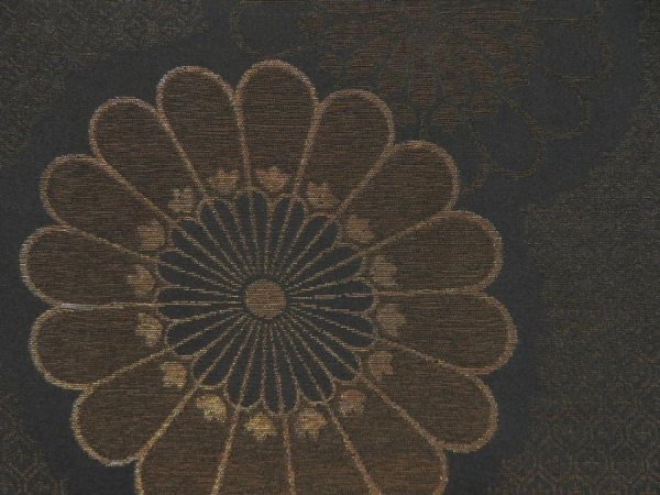 Photo4: 4601T12z700 Vintage Japanese Kimono Silk HAORI Chrysanthemum Black (4)