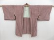 Photo5: 4603T07z720 Vintage Japanese Kimono Silk HAORI  Wine red (5)