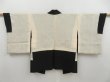 Photo7: 4603T12z580 Vintage Japanese Kimono Silk HAORI Embro Flowers Black (7)