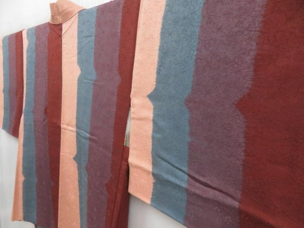 Photo2: 4603T13z560 Vintage Japanese Kimono Silk HAORI  Brown Dark purple-gray (2)