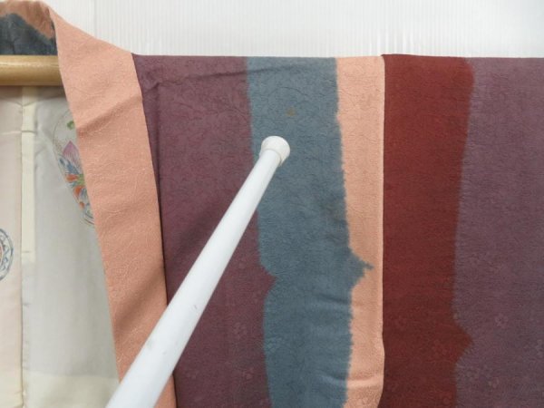Photo7: 4603T13z560 Vintage Japanese Kimono Silk HAORI  Brown Dark purple-gray (7)