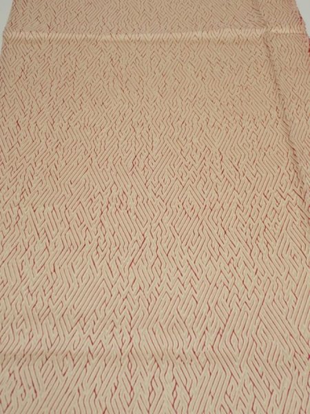 Photo1: 2T01z60  Japanese Kimono Silk  FABRIC Shibori Light cream 40.9x15.4 (1)