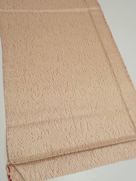 Photo2: 2T01z60  Japanese Kimono Silk  FABRIC Shibori Light cream 40.9x15.4 (2)