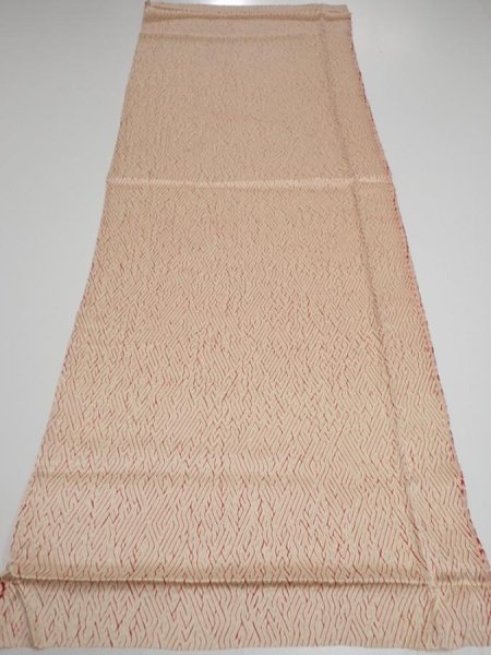 Photo5: 2T01z60  Japanese Kimono Silk  FABRIC Shibori Light cream 40.9x15.4 (5)