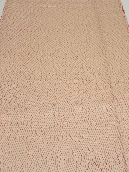 Photo1: 2T03z80  Japanese Kimono Silk  FABRIC Shibori Light cream 65.4x15.4 (1)