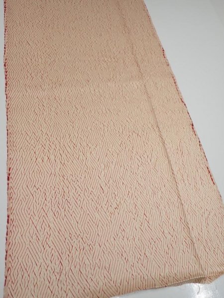 Photo2: 2T03z80  Japanese Kimono Silk  FABRIC Shibori Light cream 65.4x15.4 (2)