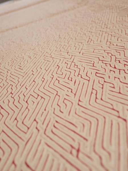 Photo4: 2T03z80  Japanese Kimono Silk  FABRIC Shibori Light cream 65.4x15.4 (4)