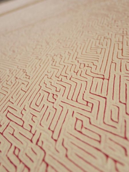 Photo4: 2T04z80  Japanese Kimono Silk  FABRIC Shibori Light cream 65.4x15.4 (4)