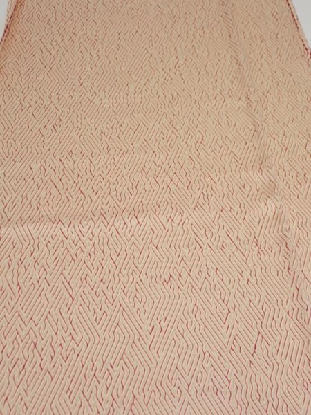 Photo1: 2T05z80  Japanese Kimono Silk  FABRIC Shibori Light cream 65.4x15.4 (1)