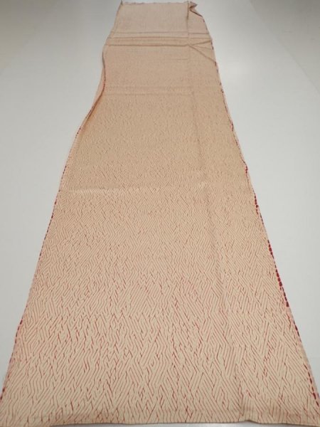 Photo5: 2T05z80  Japanese Kimono Silk  FABRIC Shibori Light cream 65.4x15.4 (5)