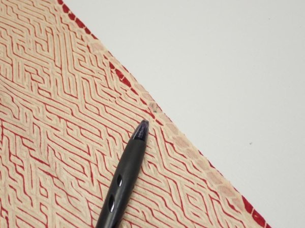 Photo6: 2T10z30  Japanese Kimono Silk  FABRIC Shibori Light cream 36.2x7.5 (6)