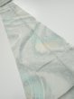 Photo1: 2T09z60  Japanese Kimono Silk  FABRIC Stream Light blue-gray 78.7x7.3 (1)