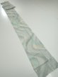 Photo5: 2T09z60  Japanese Kimono Silk  FABRIC Stream Light blue-gray 78.7x7.3 (5)