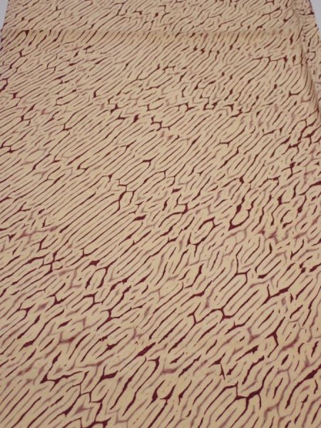 Photo1: 2U02z70  Japanese Kimono Silk  FABRIC Shibori Cream 47.2x14.4 (1)