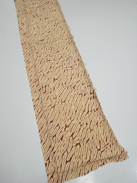 Photo2: 2U07z50  Japanese Kimono Silk  FABRIC Shibori Cream 57.5x7.5 (2)