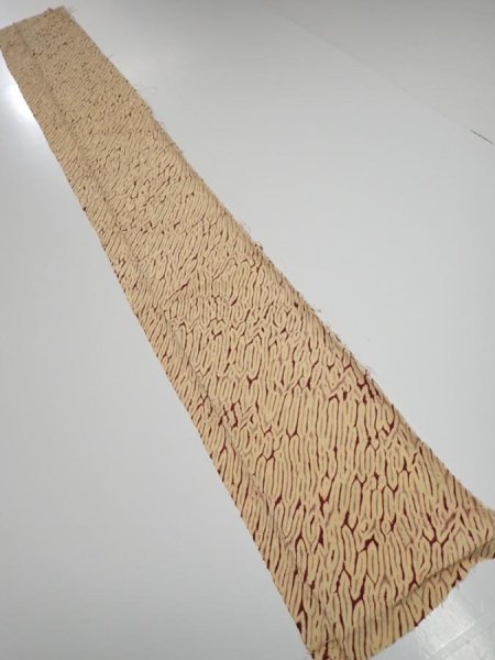 Photo5: 2U07z50  Japanese Kimono Silk  FABRIC Shibori Cream 57.5x7.5 (5)