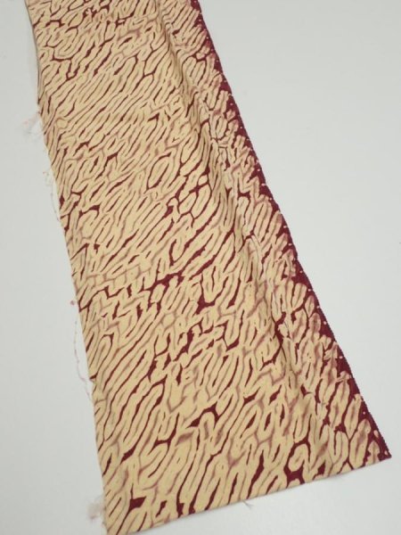 Photo2: 2U10z30  Japanese Kimono Silk  FABRIC Shibori Cream 33.9x6.7 (2)