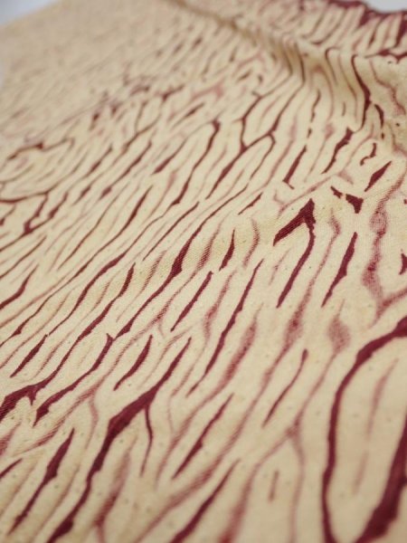 Photo4: 2U10z30  Japanese Kimono Silk  FABRIC Shibori Cream 33.9x6.7 (4)