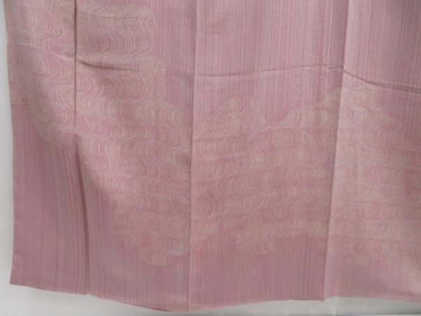 Photo6: 4604T10z1010  Japanese Kimono Crepe Silk TSUKESAGE Artist work Stream Pink (6)
