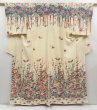 Photo1: 4607T09z1090 Vintage Japanese Kimono Crepe Silk TSUKESAGE Kyo-bingata (1)