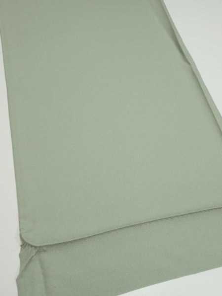 Photo2: 2A01z60  Japanese Kimono Silk  FABRIC Plain Soft green 44.1x14.2 (2)