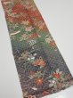 Photo2: 2A10z30  Japanese Kimono Silk  FABRIC Birds Navy-Purple 38.6x7.3 (2)